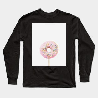 Pink donut Print Pink, Girls Nursery Room Decor, Candy, Kids room print art, Trendy modern print Long Sleeve T-Shirt